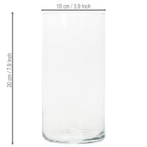 daiktų Aukšta stiklinė vaza, paprastas stiklinis cilindras, kaip gėlių vaza arba dekoratyvinis stiklas, 20 cm