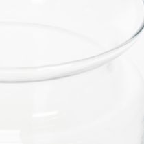 daiktų Skaidraus stiklo vaza, dekoratyvinė stiklinė vaza su kraštu, žvakidei arba gėlių vazai, 15 cm