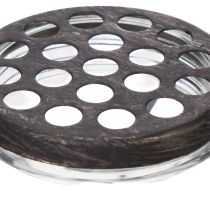 daiktų Stiklinis butelis metaliniame krepšelyje, idealiai tinka dekoratyviniams akcentams svetainėje, 20 cm