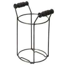 daiktų Stiklinis butelis metaliniame krepšelyje, idealiai tinka dekoratyviniams akcentams svetainėje, 20 cm