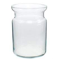 Stiklinė vaza skaidri dekoratyvinė vaza stiklo žibintuvėlis gėlių vaza Ø18cm H25cm