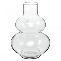 Stiklinė vaza apvali gėlių vaza dekoratyvinė vaza skaidraus stiklo Ø16cm H23cm
