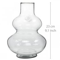 daiktų Stiklinė vaza apvali gėlių vaza dekoratyvinė vaza skaidraus stiklo Ø16cm H23cm