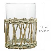 daiktų Stiklinės vazos cilindro pintas žolės stalo dekoravimo stiklas Ø8cm H12cm