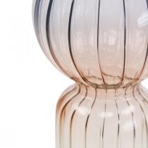 daiktų Stiklo vaza Deco Vaza Mėlyna Ruda Skaidri Mini Vaza Ø8cm H17cm