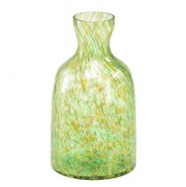 daiktų Stiklinė vaza stiklinė dekoratyvinė gėlių vaza žalia geltona Ø10cm H18cm