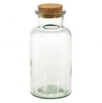 Stiklinė vaza retro vaistinė stiklinė su kamščiu Ø8.5cm H17cm
