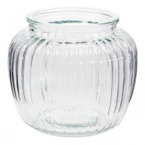 daiktų Stiklinė vaza briaunota vazos stiklas Ø14cm H13cm 2vnt