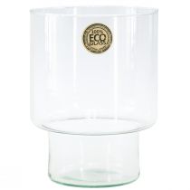 Stiklinė vaza su pėda dekoratyvine vaza stiklo stalo dekoracija Ø15cm H20cm