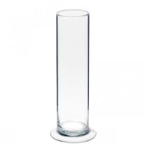daiktų Stiklinė vaza su kojele Skaidri Ø6cm H25cm