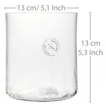 Cilindrinė stiklo vaza Crackle skaidri, matinė Ø13cm H13,5cm