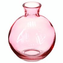 daiktų Stiklinės vazos svogūninės rožinės retro mini vazos Ø7,5cm A9cm 6 vnt.