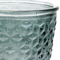 Žibintas su kojele, puodelio stiklas, dekoratyvinis stiklas pilkas Ø10cm H18,5cm
