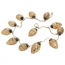 daiktų Stiklinio kūgio girliandos kabantis papuošalas Kalėdinis auksas 120cm