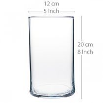daiktų Stiklinė vaza skaidri cilindrinė Ø12cm H20cm