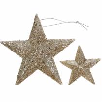 daiktų Glitter star šampanas 9,5/5cm 18 vnt