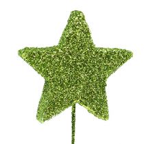 Blizgančios žvaigždės ant vielos žalias 5cm 48vnt