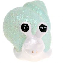 Deco figūrinė sraigė blizganti mėtinė/rožinė 8cm 6vnt