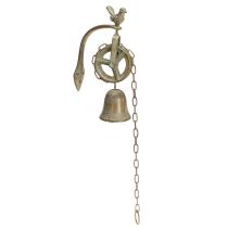 daiktų Metalinė varpelio sienų apdaila su laikikliu senovinė patina H58cm