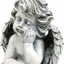 daiktų Grabengel Angel Gray Grave Figūra Kapo puošmena 24cm