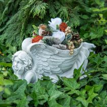 Kapo angelas su augaliniu dubeniu Paukščių vonios angelas guli 39×18×18cm