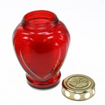 Kapas šviesi širdelė raudona 11,5 cm x 8,5 cm H17,5 cm 4 vnt