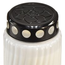 daiktų Kapo žvakės dangtelio motyvas gėlė balta juoda 10 dienų H27cm