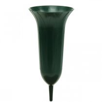 Kapo vazos Plastikinė kapo puošmena Tamsiai žalia H31cm 5vnt