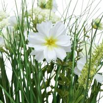 daiktų Dekoratyvinė žolė su Cosmea gėlėmis dubenyje H45cm