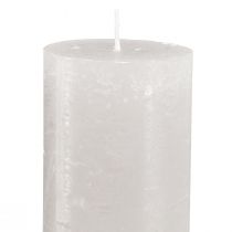 daiktų Didelės lazdelės žvakės šviesiai pilkos vientisos spalvos 50x300mm 4 vnt