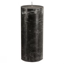daiktų Didelės kolonos žvakės juodo marmuro išvaizda 85x200mm 2 vnt