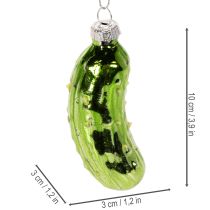 daiktų Kalėdinis stiklinis marinatas, eglutės papuošalas pakabinimui, 7 cm, 4 vnt.