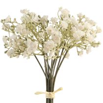 daiktų Dirbtiniai kūdikio kvėpavimo aparatai „Gypsophila“ baltoje puokštėje, 23 cm, 12 vnt.
