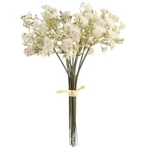 daiktų Dirbtiniai kūdikio kvėpavimo aparatai „Gypsophila“ baltoje puokštėje, 23 cm, 12 vnt.