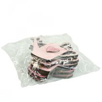 daiktų Pakabinamas dekoravimas medinis laistytuvas deco pink deco kabykla 14x12cm 6vnt