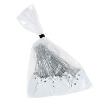 daiktų Baltos pakabinamos etiketės 18x60 mm su metaline viela, atsparios oro sąlygoms, idealiai tinka floristikai ir dovanų ženklinimui, 250 vnt.