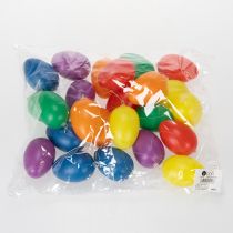 daiktų Velykinių kiaušinių papuošalai pavasarinei dekoracijai namams ar sodui. Spalvingi dekoratyviniai elementai, 6 cm, 24 vnt.