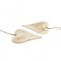 daiktų Medinė širdelė, dekoratyvinė širdelė pakabinimui, širdelės puošmena H16cm 2 vnt