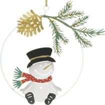 Kalėdinis pakabukas sniego senelio dekoravimo žiedas metalinis Ø14cm 3vnt