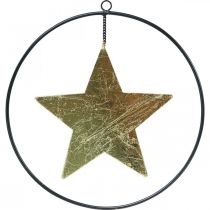 Kalėdų puošmena žvaigždės pakabukas auksinis juodas 12,5cm 3vnt