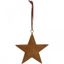 Kalėdinis pakabukas žvaigždutė metalinė žvaigždė rūdžių išvaizda H13,5cm