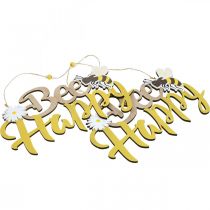 daiktų Dekoratyvinis ženklas bitė “Bee Happy” vasaros puošmena mediena 31×18cm 2vnt