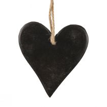 Kabantys dekoratyvios šiferio širdelės dekoratyvinės širdelės juodos 10,5cm 4vnt