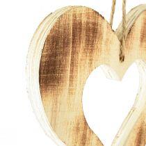 daiktų Medinės širdelės dekoratyvinė kabykla širdyje liepsna 15x15cm 4vnt