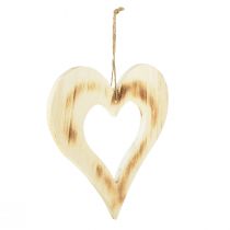 daiktų Dekoratyvinė širdelė medinė dekoratyvinė širdelė širdyje deginta natūrali 25x25cm