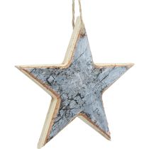Medinių žvaigždučių apdaila dekoratyvinė kabykla kaimiška apdaila balta mediena Ø15cm