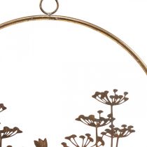 daiktų Sienų puošmena gėlės metalinė dekoracija pakabinimui auksinė senovinė Ø38cm