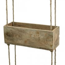 Dėžės augalams ant virvės, pakabinama lentyna sodinimui, medžio apdaila natūralios spalvos L98cm P30cm