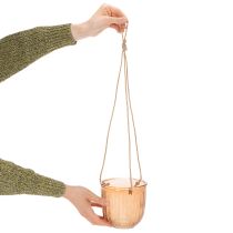 daiktų Pakabinamas stiklinis vazonas, dekoratyvinis stiklinis vazonas, retro stiliaus, žalias/rudas, 14,5 cm, 2 vnt.