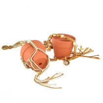 daiktų Macrame pakabinamas puodas kabantis puodas molis Ø12,5cm H75cm 2vnt